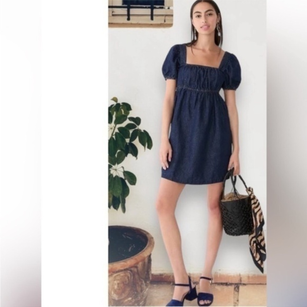 NWT J. Crew Square Neck Denim Mini Dress